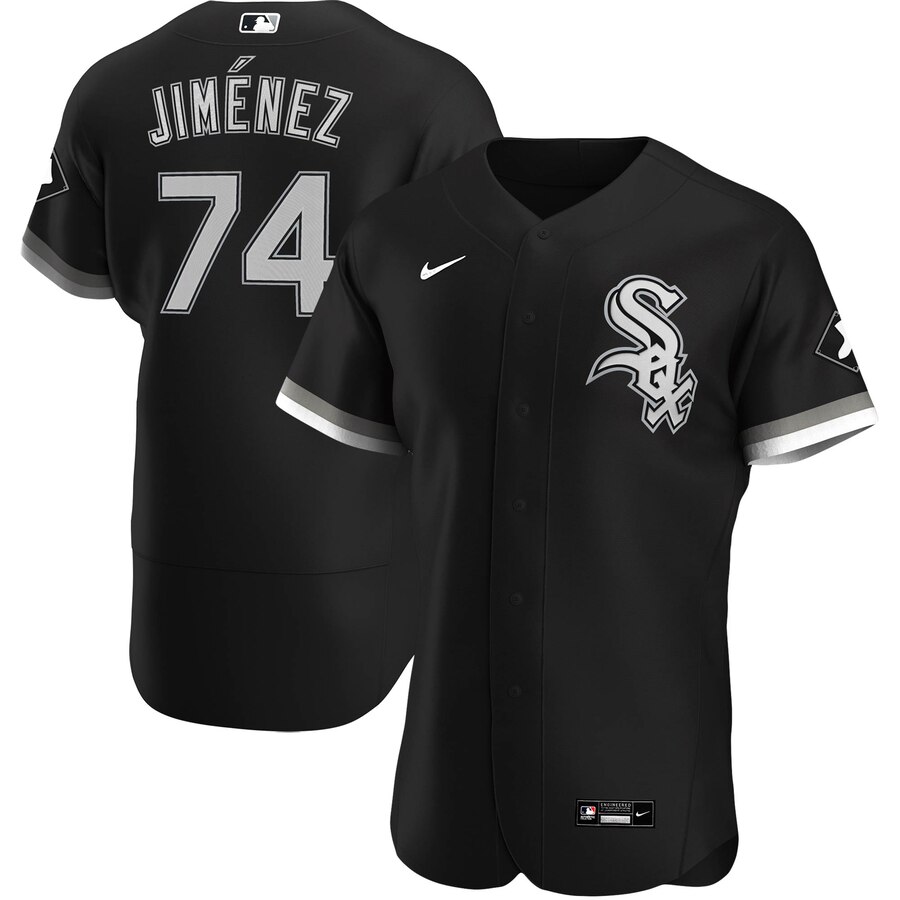 Chicago White Sox #74 Eloy Jimenez Men Nike Black Alternate 2020 Authentic Player MLB Jersey